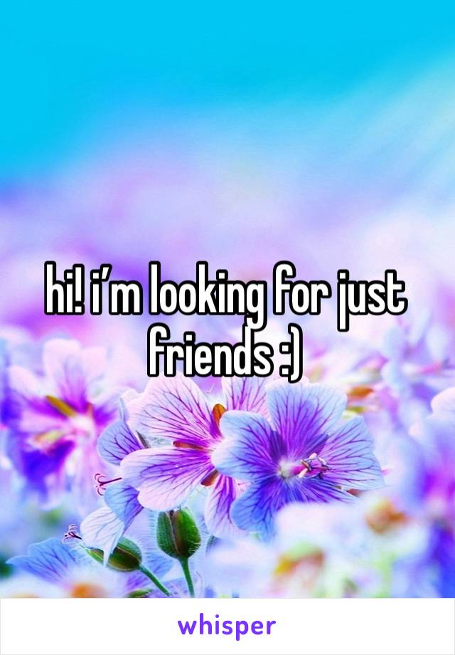 hi! i’m looking for just friends :) 