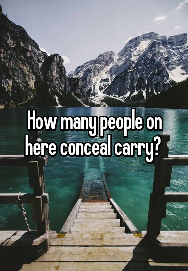 How many people on here conceal carry? 