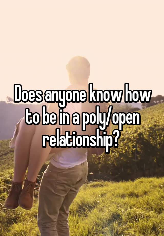 Does anyone know how to be in a poly/open relationship? 