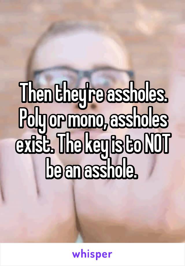 Then they're assholes. Poly or mono, assholes exist. The key is to NOT be an asshole. 