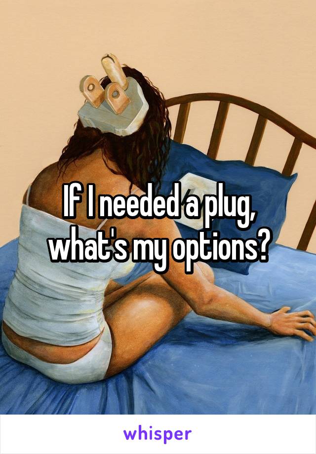 If I needed a plug, what's my options?