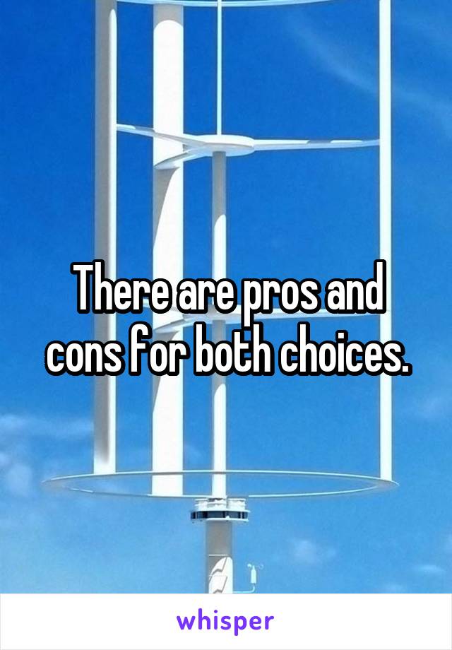 There are pros and cons for both choices.