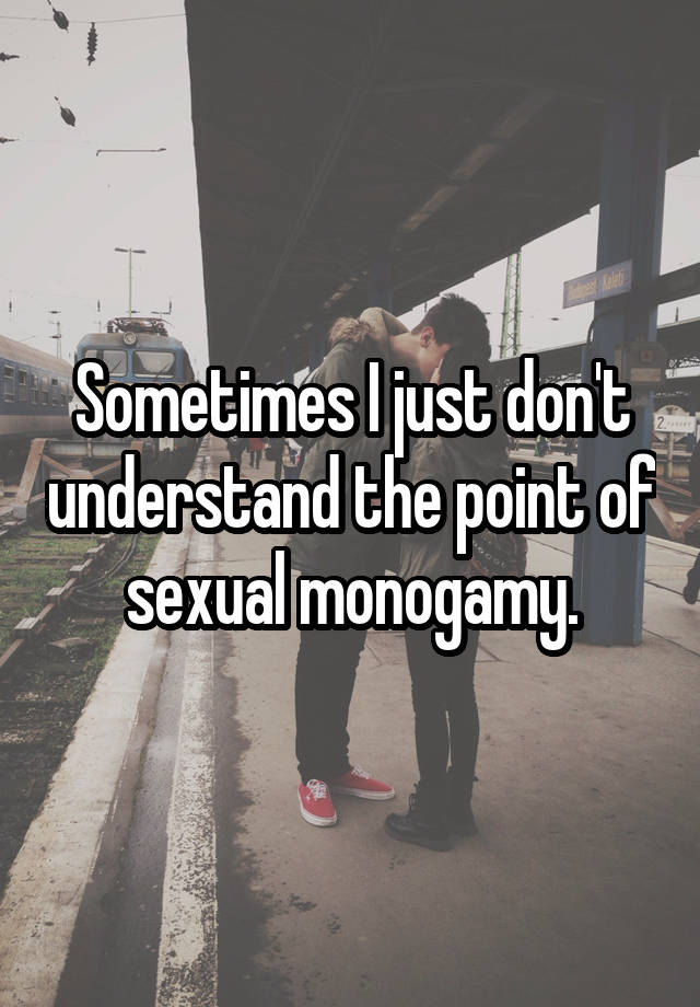 Sometimes I just don't understand the point of sexual monogamy.