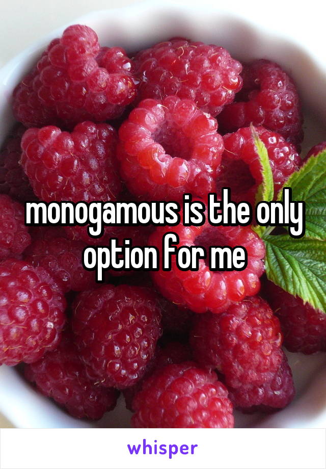 monogamous is the only option for me