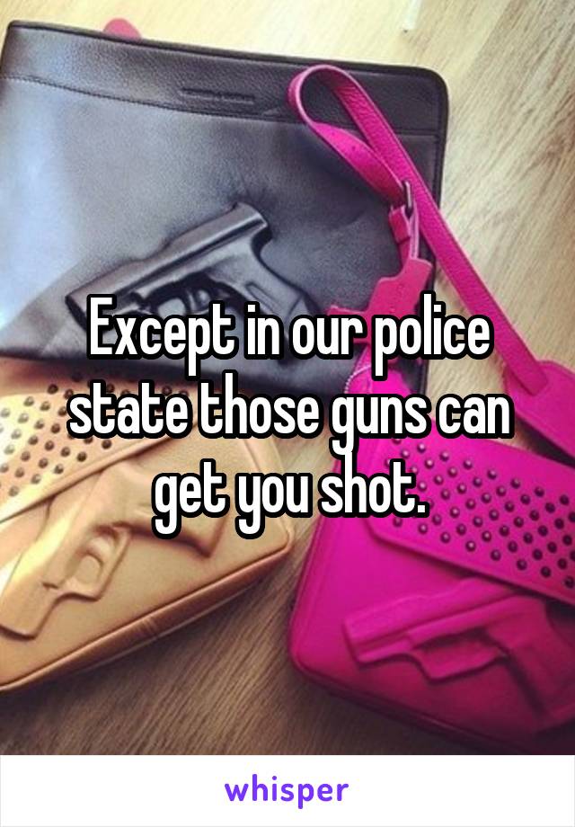 Except in our police state those guns can get you shot.