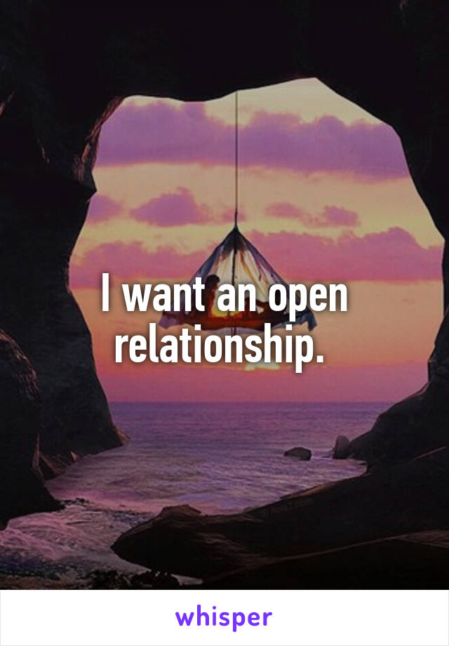 I want an open relationship. 