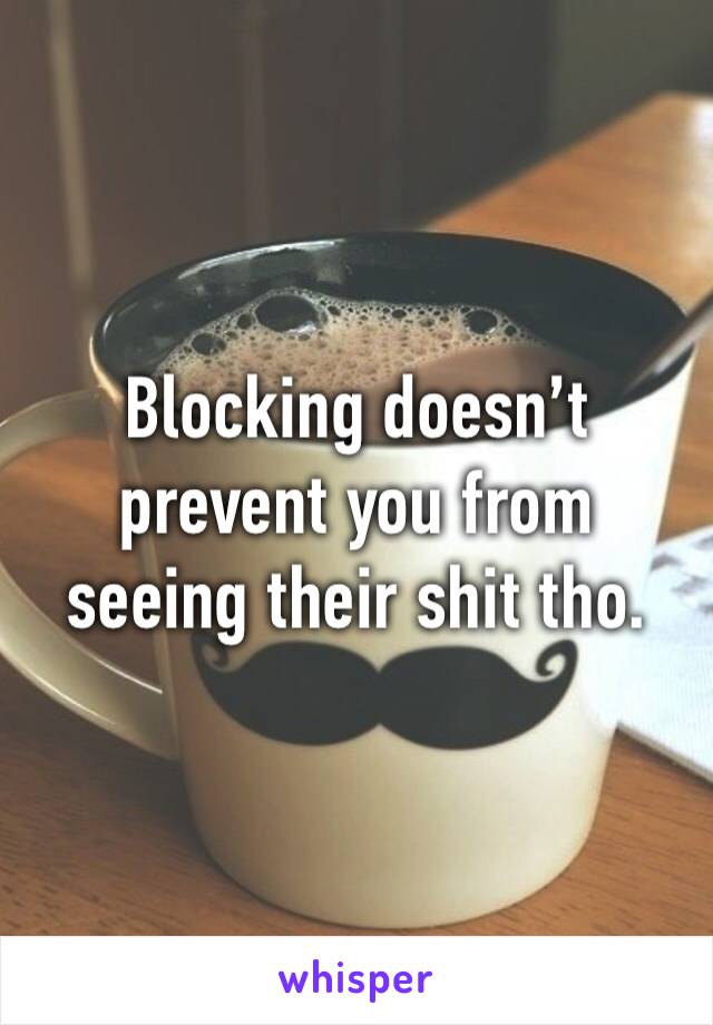 Blocking doesn’t prevent you from seeing their shit tho. 