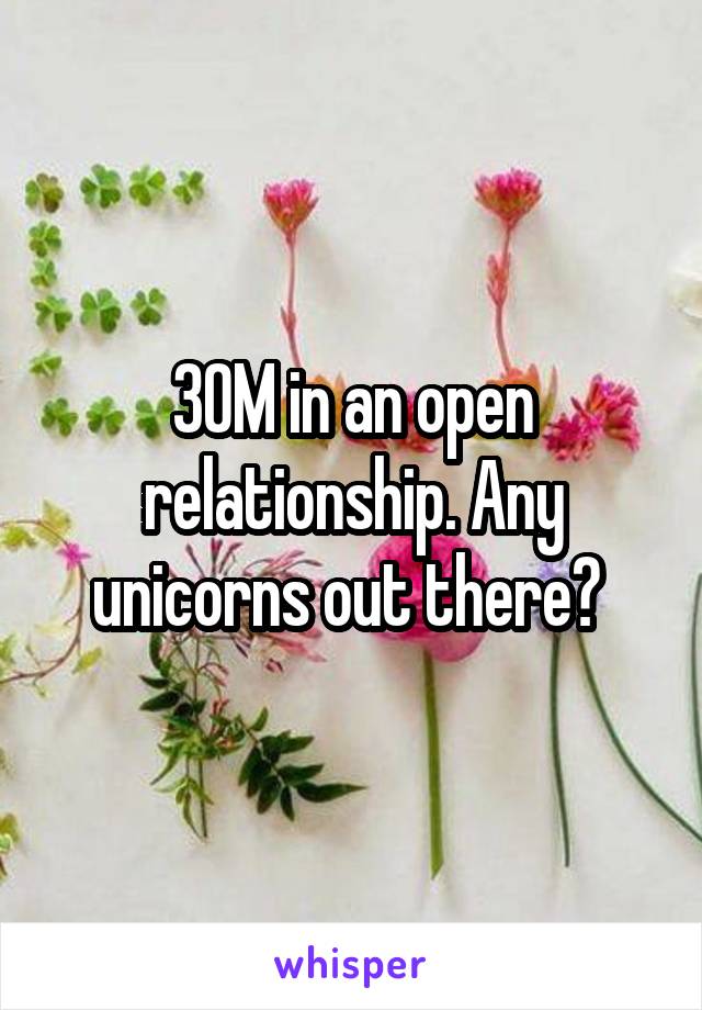 30M in an open relationship. Any unicorns out there? 