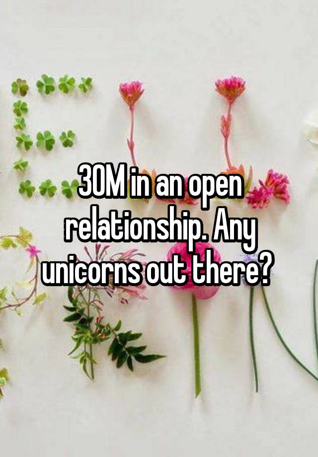 30M in an open relationship. Any unicorns out there? 