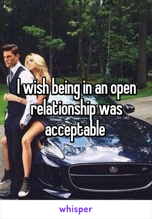 I wish being in an open relationship was acceptable 