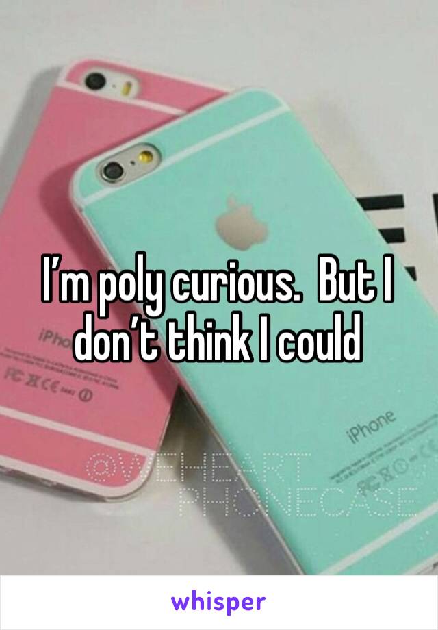 I’m poly curious.  But I don’t think I could 