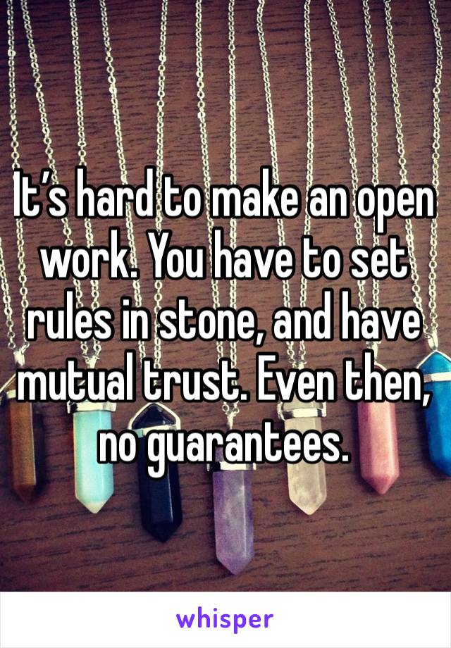 It’s hard to make an open work. You have to set rules in stone, and have mutual trust. Even then, no guarantees. 