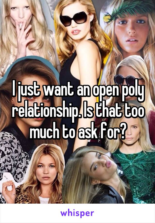 I just want an open poly relationship. Is that too much to ask for?