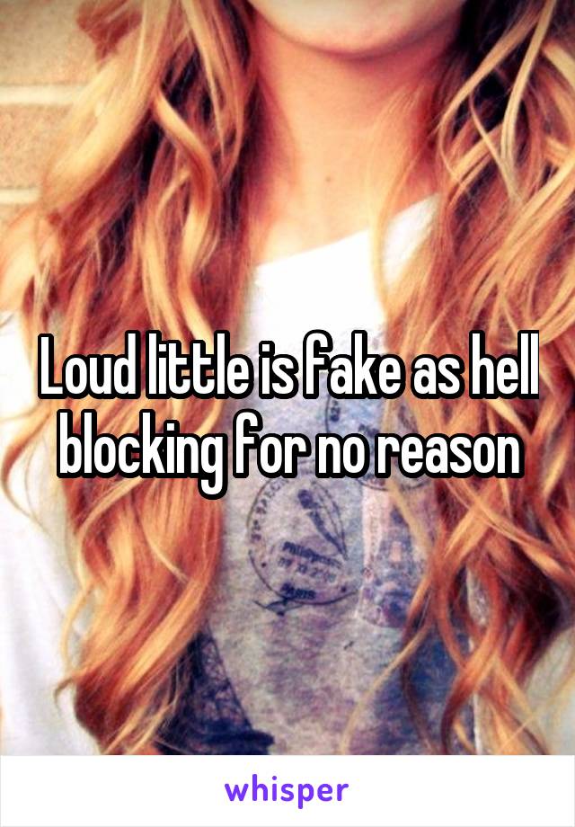 Loud little is fake as hell blocking for no reason