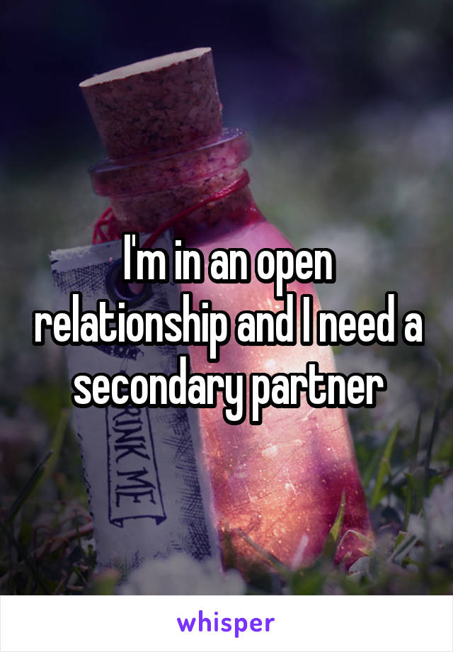 I'm in an open relationship and I need a secondary partner