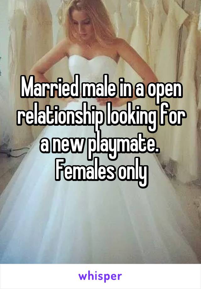 Married male in a open relationship looking for a new playmate.  Females only
