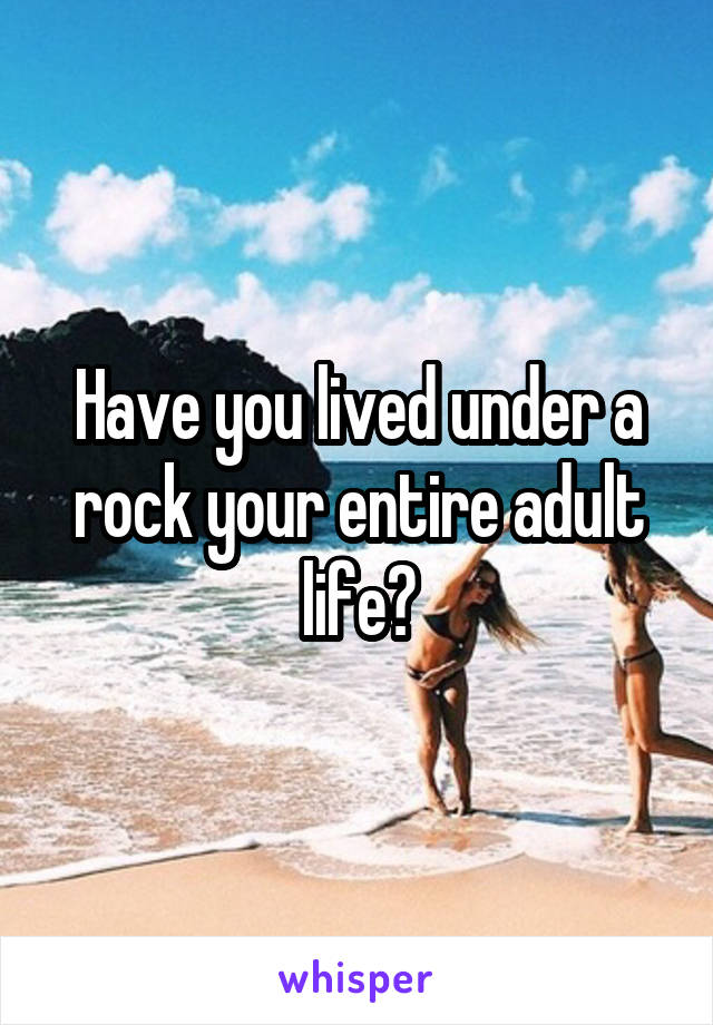 Have you lived under a rock your entire adult life?