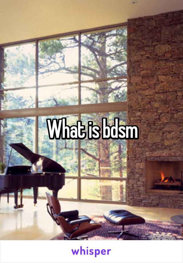 What is bdsm