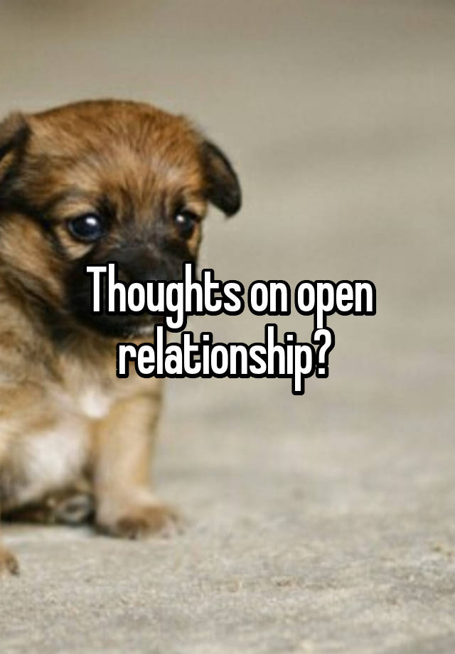 Thoughts on open relationship? 