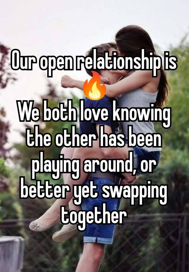 Our open relationship is 🔥
We both love knowing the other has been playing around, or better yet swapping together