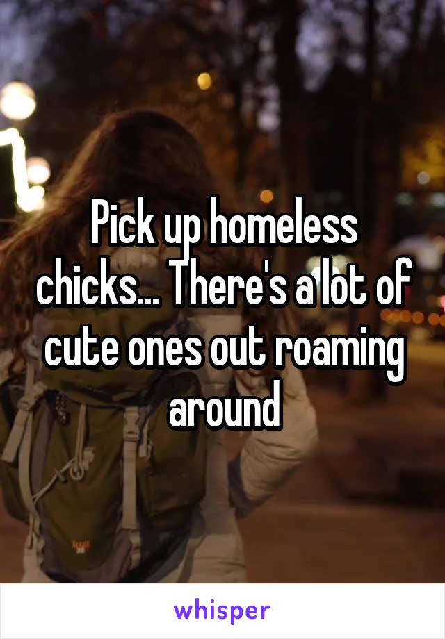 Pick up homeless chicks... There's a lot of cute ones out roaming around