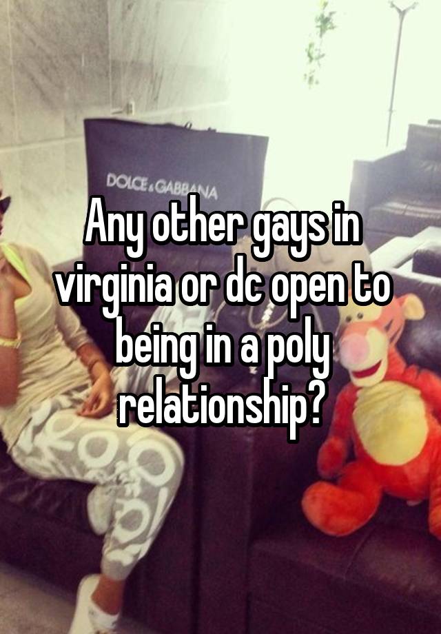 Any other gays in virginia or dc open to being in a poly relationship?