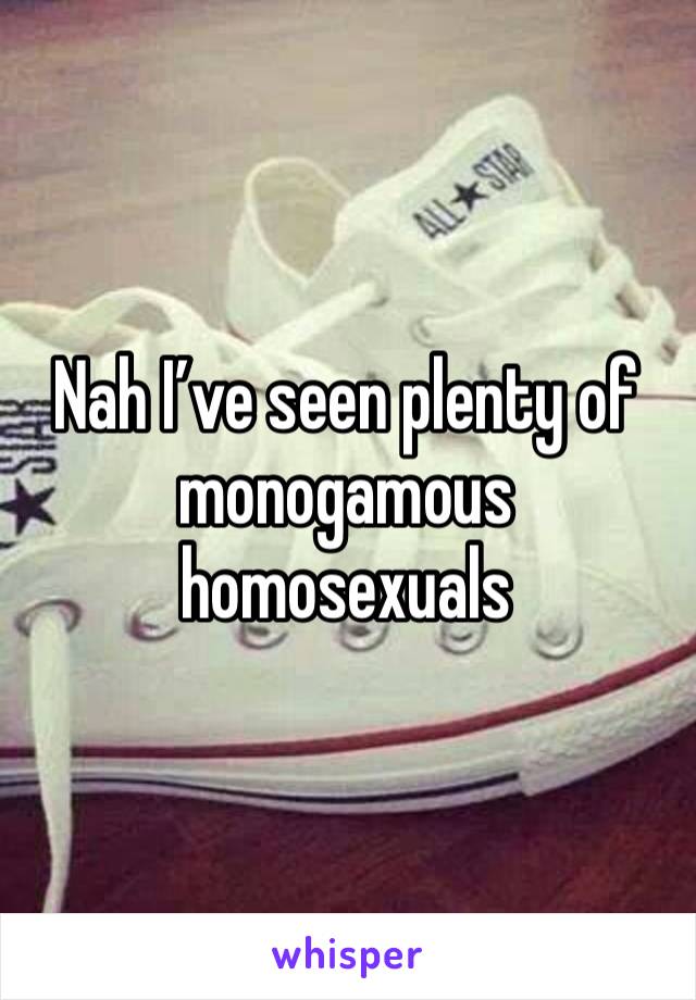 Nah I’ve seen plenty of monogamous homosexuals 