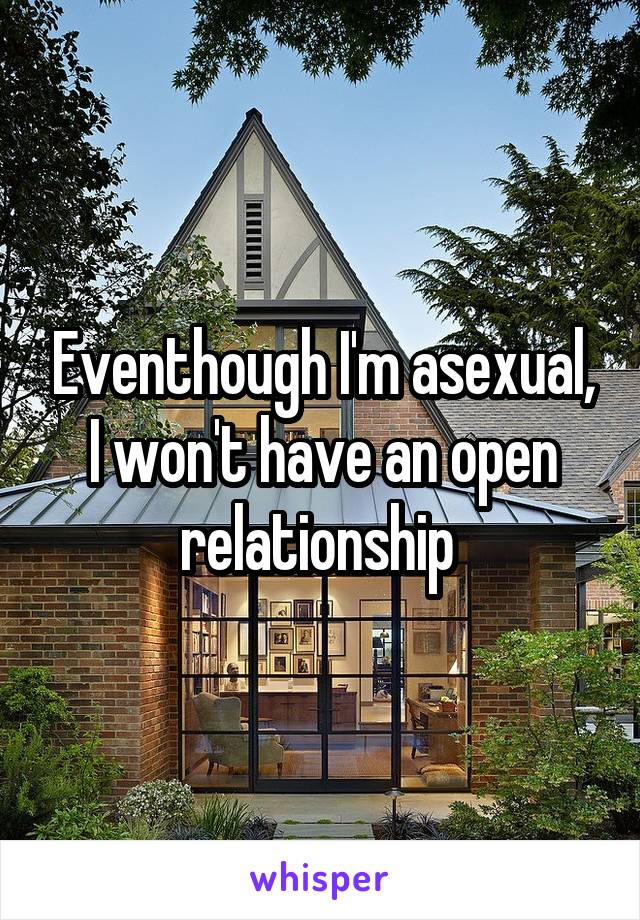 Eventhough I'm asexual, I won't have an open relationship 