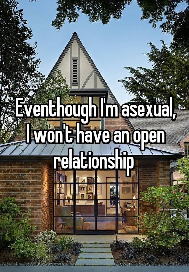 Eventhough I'm asexual, I won't have an open relationship 