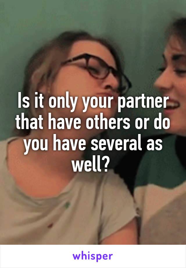 Is it only your partner that have others or do you have several as well? 