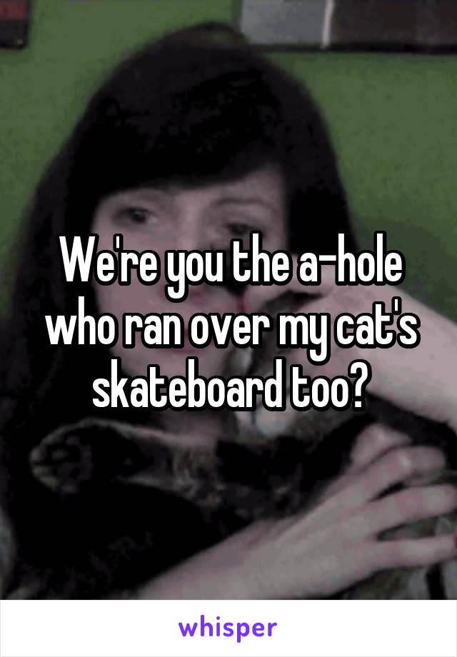 We're you the a-hole who ran over my cat's skateboard too?