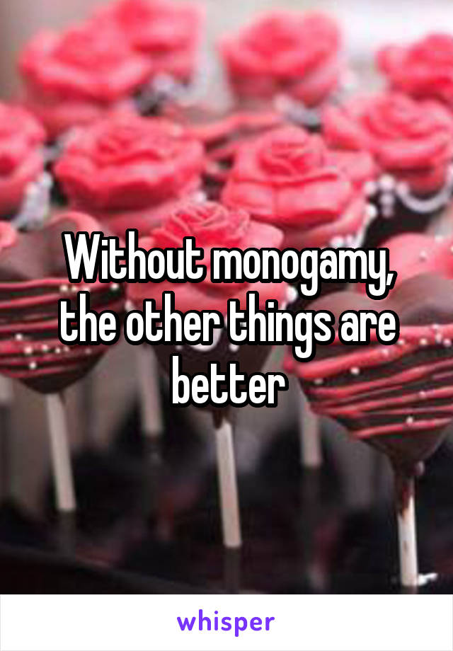 Without monogamy, the other things are better