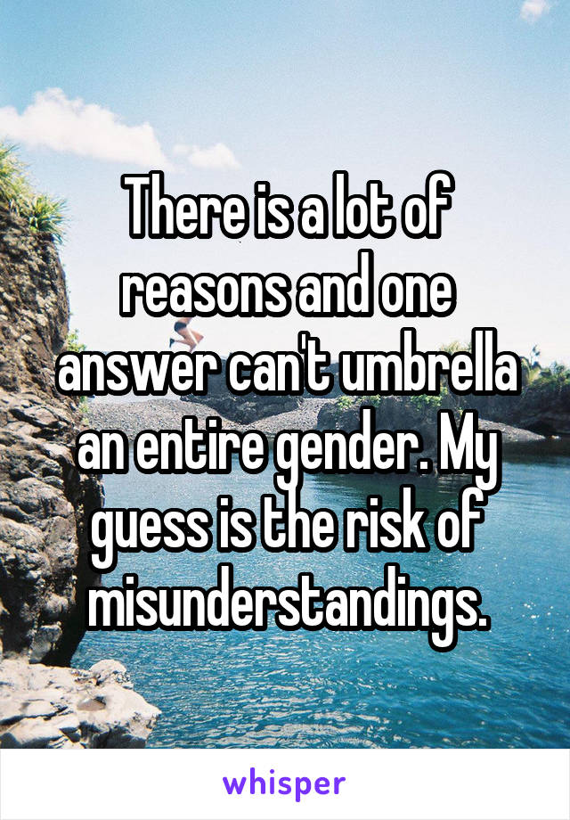 There is a lot of reasons and one answer can't umbrella an entire gender. My guess is the risk of misunderstandings.