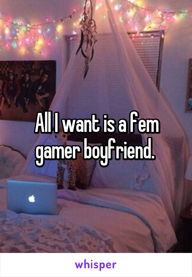 All I want is a fem gamer boyfriend. 