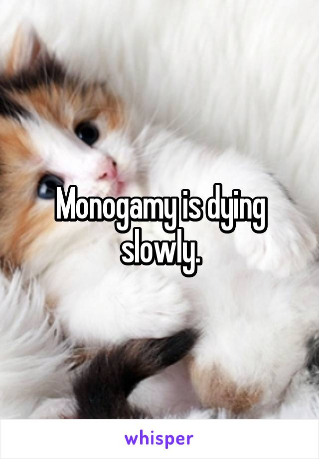 Monogamy is dying slowly.