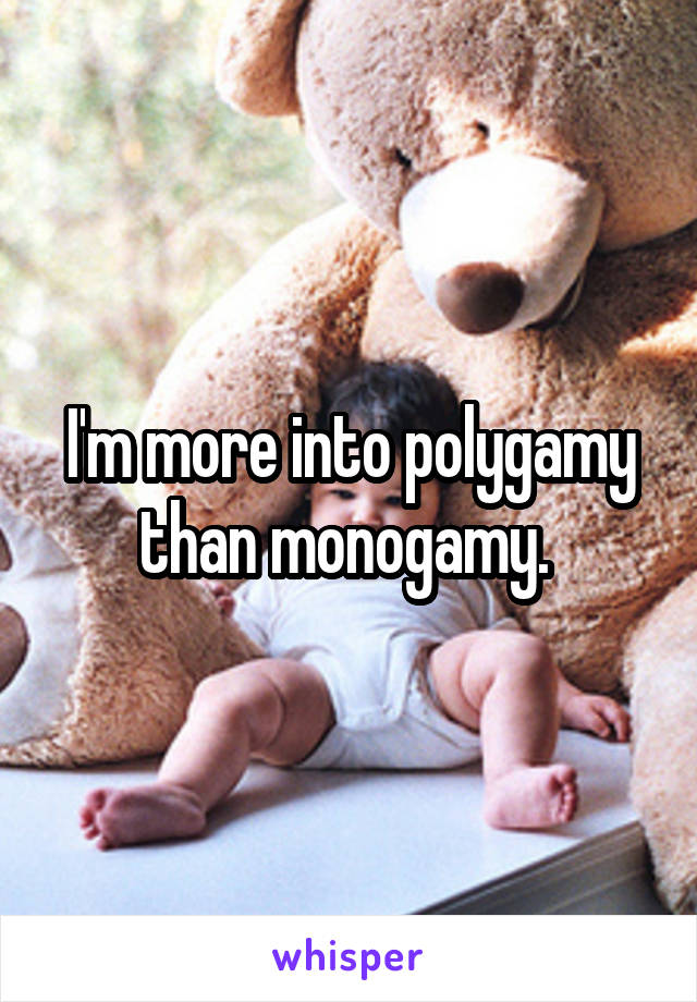 I'm more into polygamy than monogamy. 