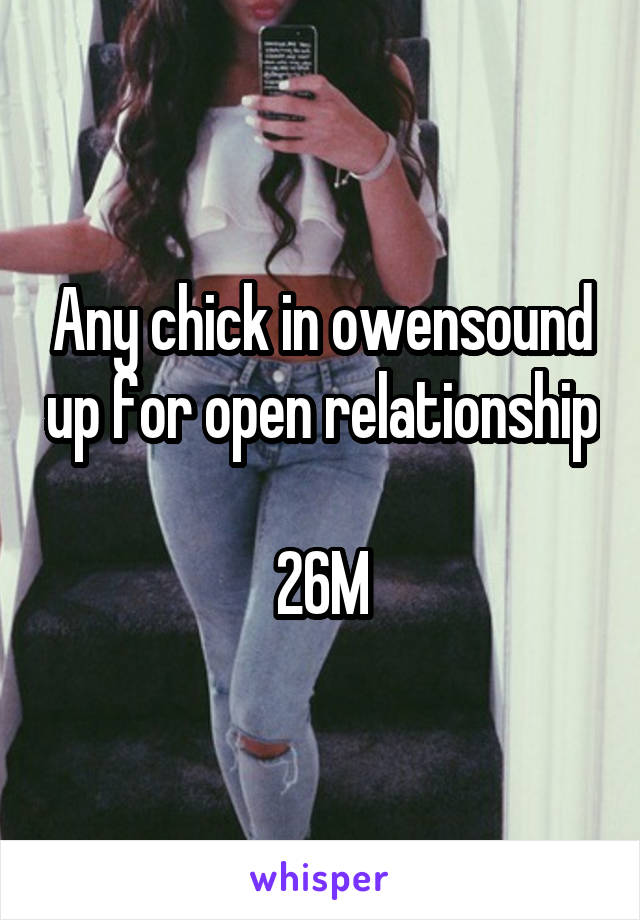 Any chick in owensound up for open relationship 
26M