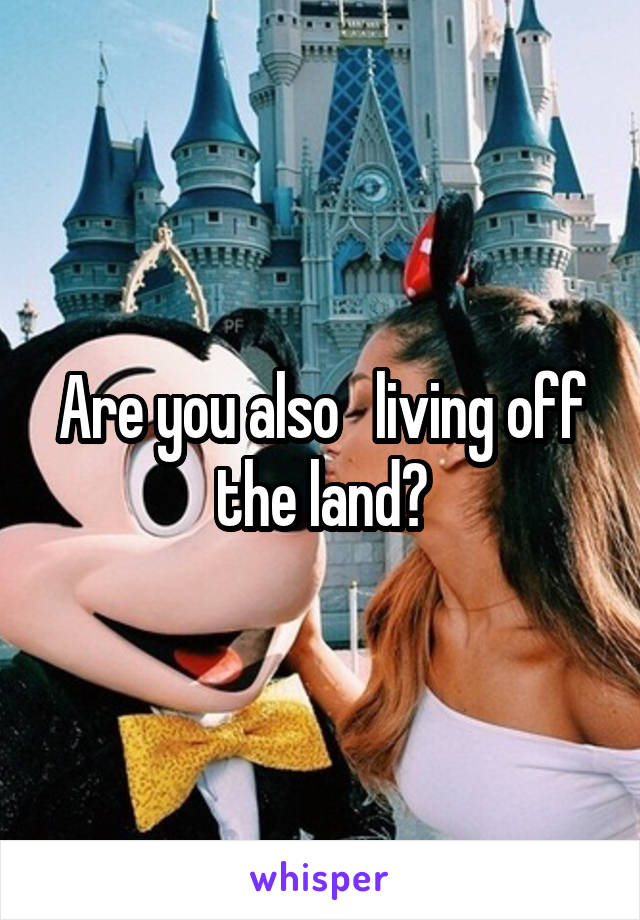 Are you also   living off the land?