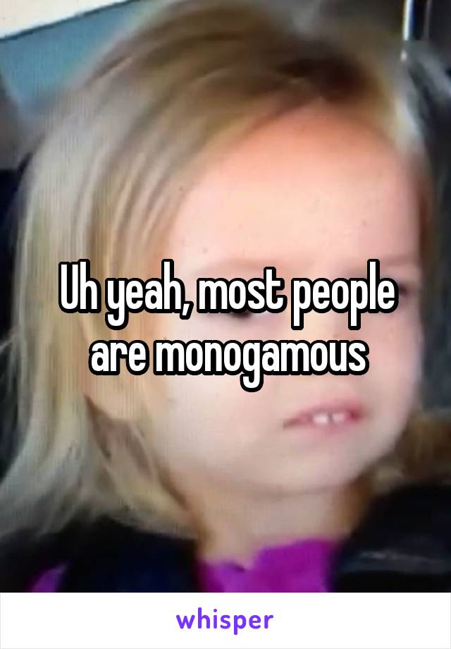 Uh yeah, most people are monogamous