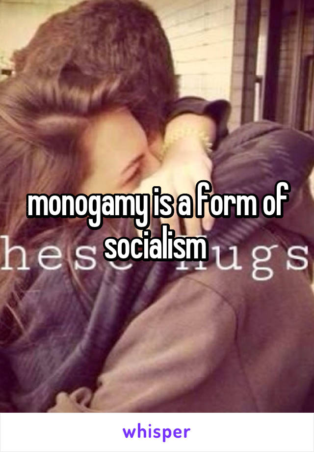 monogamy is a form of socialism 