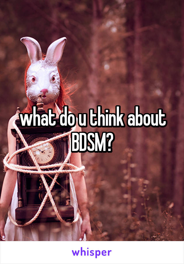 what do u think about BDSM?