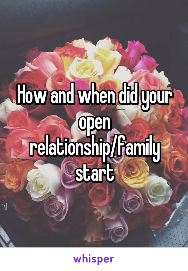 How and when did your open relationship/family start