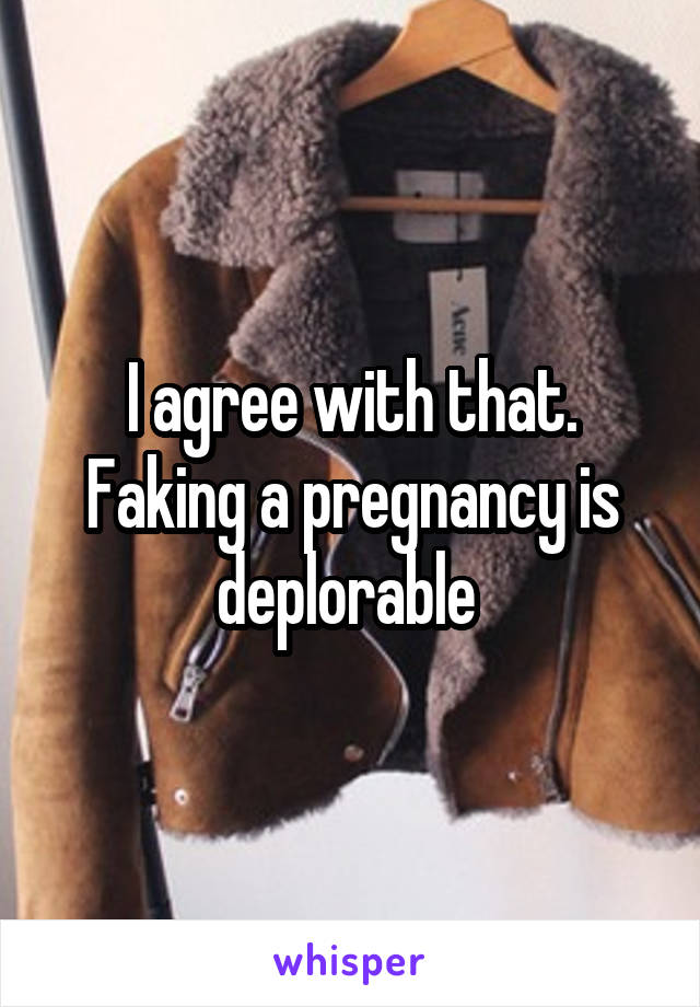 I agree with that. Faking a pregnancy is deplorable 