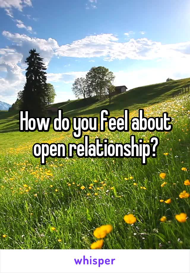 How do you feel about open relationship?