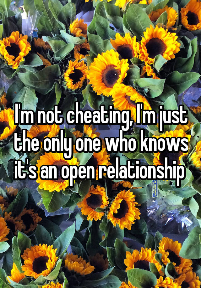 I'm not cheating, I'm just the only one who knows it's an open relationship 