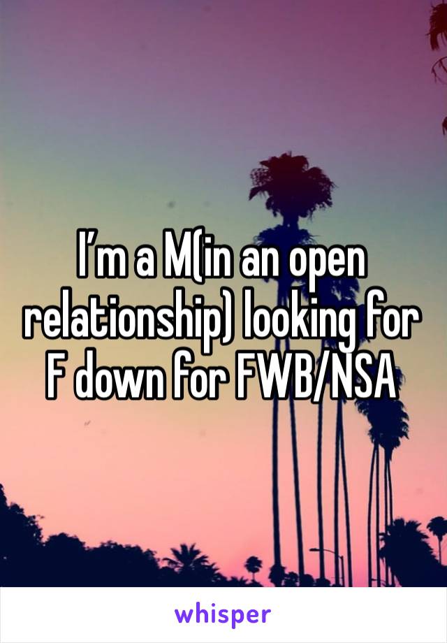 I’m a M(in an open relationship) looking for F down for FWB/NSA