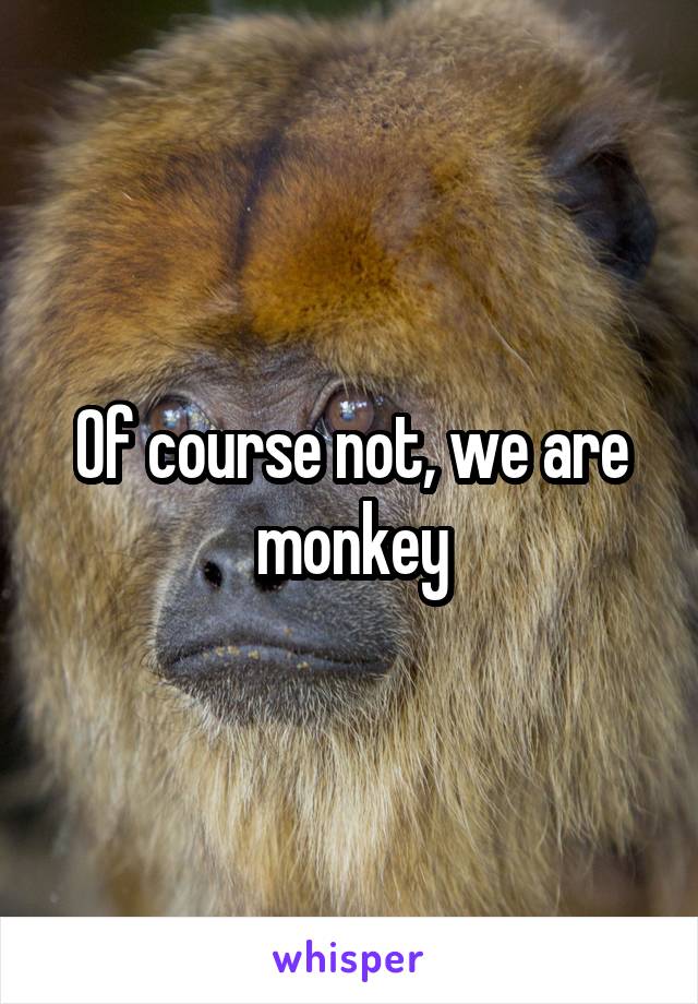 Of course not, we are monkey