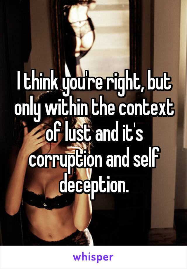 I think you're right, but only within the context of lust and it's corruption and self deception.