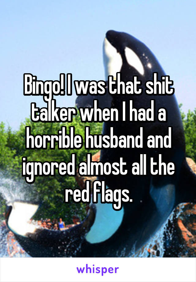 Bingo! I was that shit talker when I had a horrible husband and ignored almost all the red flags.