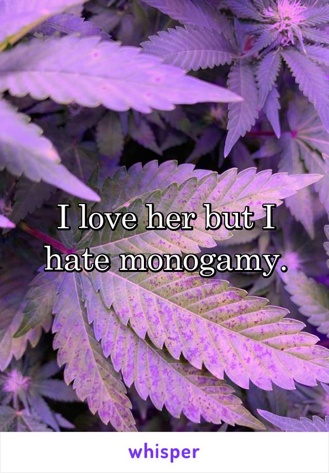 I love her but I hate monogamy.